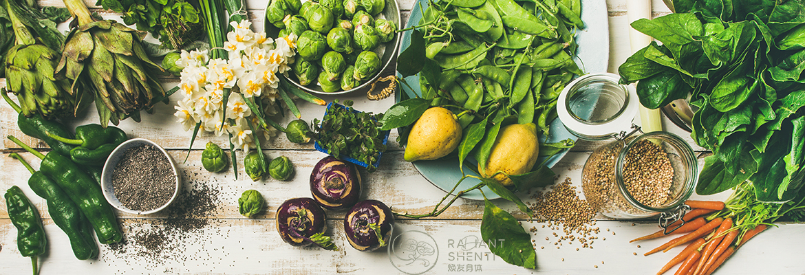 Beautiful green vegetables for spring health Chinese dietary therapy