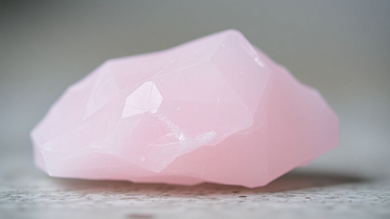 Pale pink kunzite crystal with soft light reflection.
